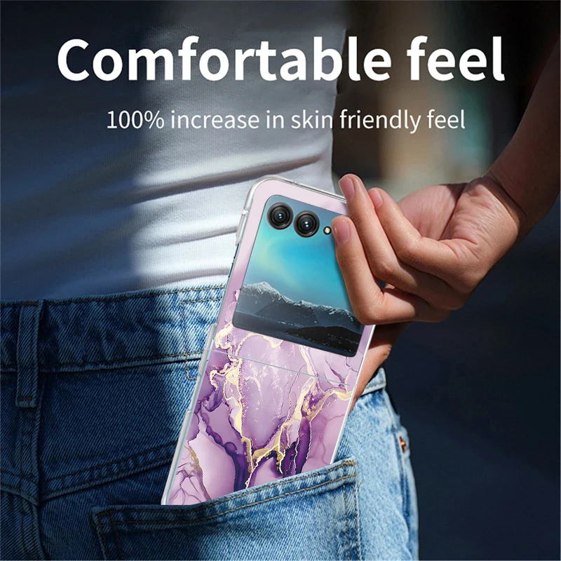 Marble Pattern Clear Shockproof Bumper Transparent Hard PC Phone Case