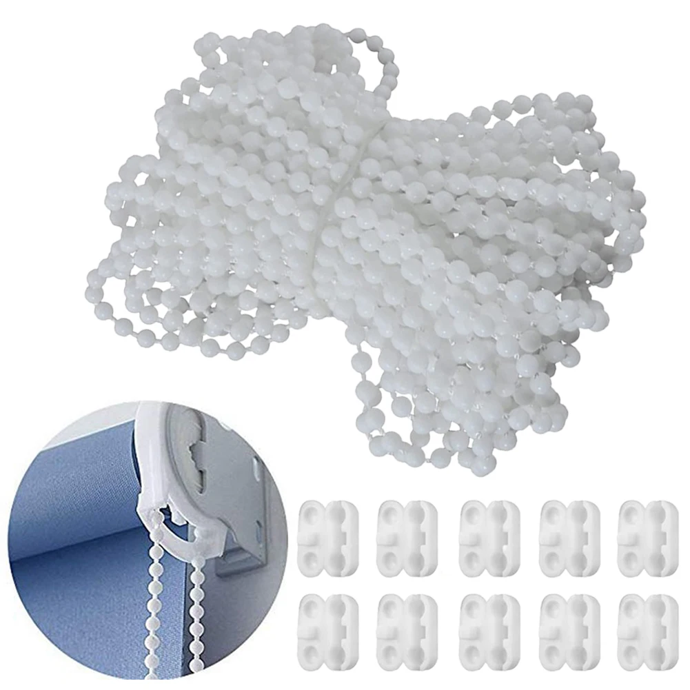 15 Connettori Per Catena A Rullo Di Tende, Clip Di Ricambio In Plastica Bianca, 1,7x0,7 Cm, Per Tende Verticali E A Rullo, Adatti A Catene Fino A 4 Mm