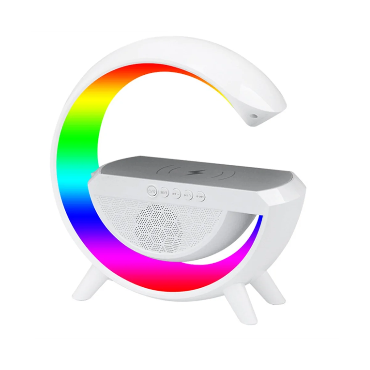 

Быстрое беспроводное зарядное устройство, TF U-диск, Bluetooth-динамик, RGB-подсветка, атмосферная лампа, зарядная станция для 14 13 12