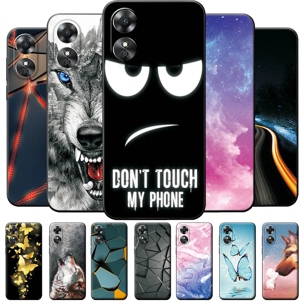 Cover Per Telefono Per Oppo A17 Custodia Cph2477 Paraurti Neri Morbidi Cool Fashion Tpu Coque Per Cover Oppo A17 Per Oppo A17 A 17 Cat Lion