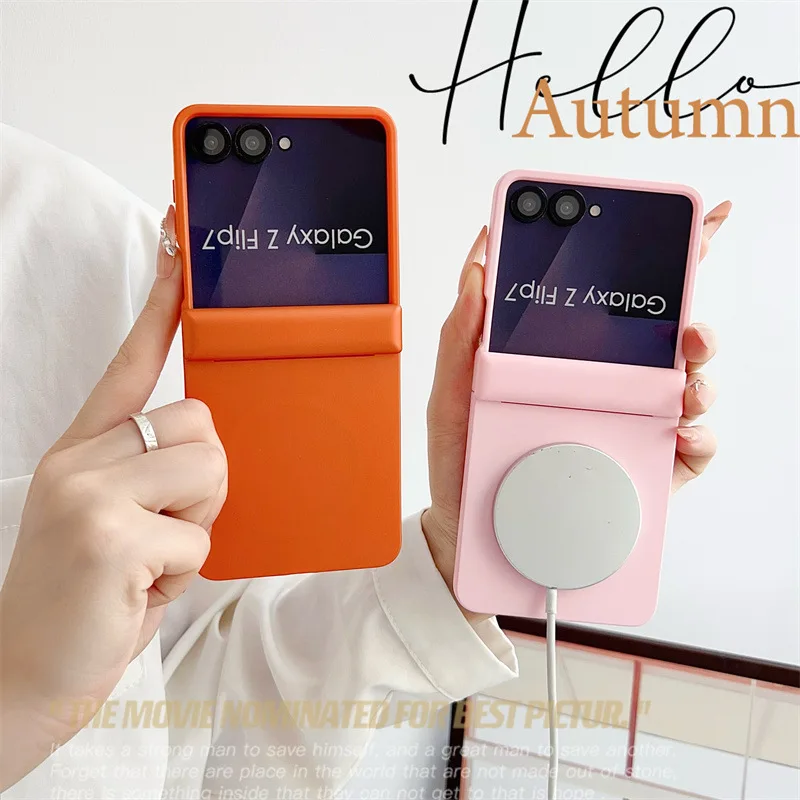 Luxury Solid Colors Magnetic Folding Shockproof Hard Phone Case Cover
