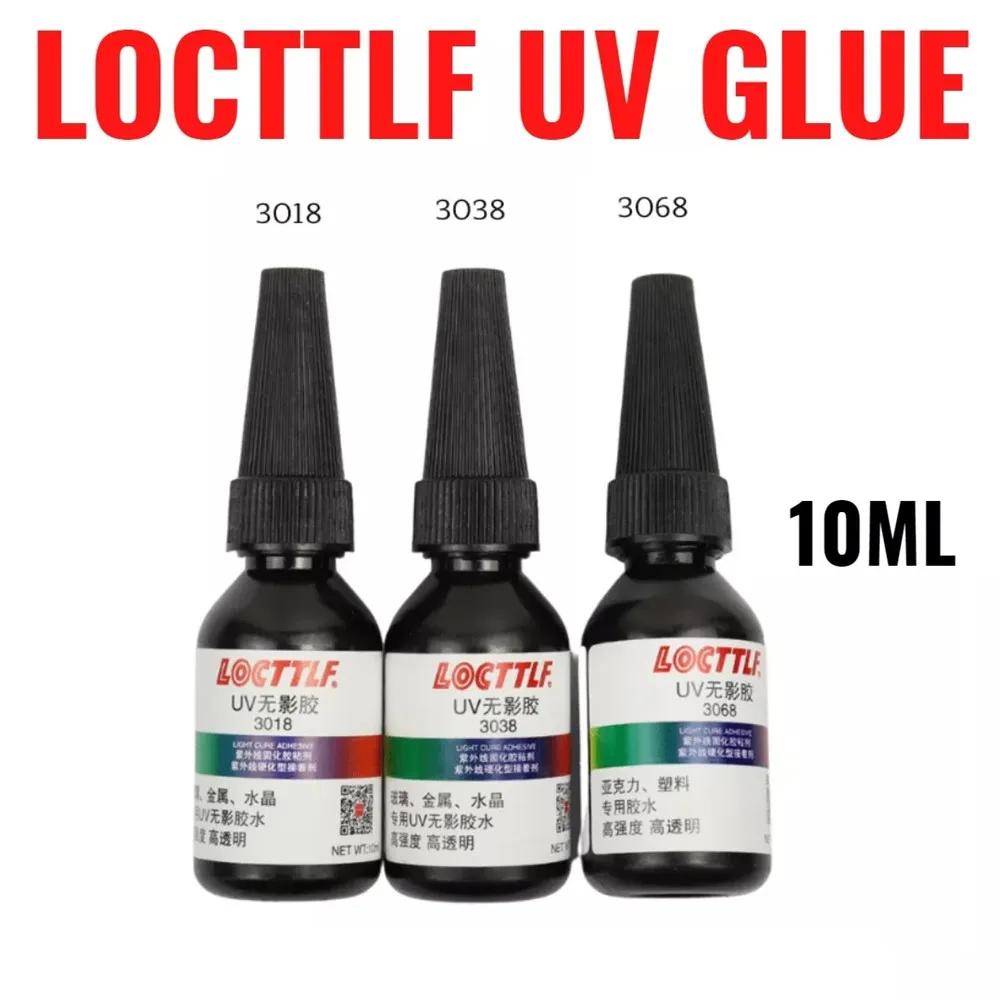 10ML LOCTTLF 3018 3038 3068 UV Shadowless Glue Glass Coffee Table Crystal Handicraft Plastic Transparent Soft Adhesive