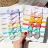 4/5/6Pcs/Set Solid Color Kids Headwear Elastic Hair Bands for Baby Cute Ribbon Bowknot Headband Infant Girls Hair Accessories 3