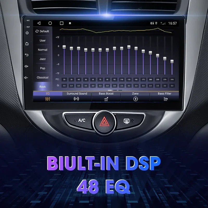 2 Din Android 12 Car Radio Multimedia Video Player For Hyundai Solaris 1 2010 - 2016 Navigation GPS 4G Carplay Auto Stereo QLED