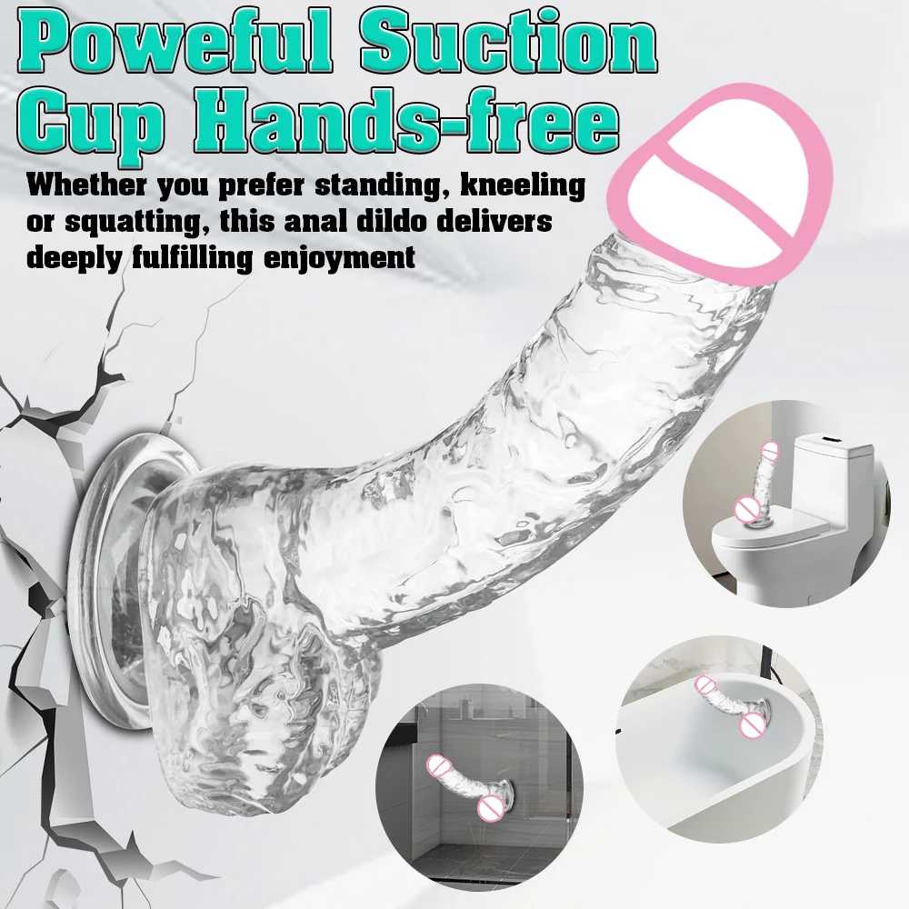 Sex Toys Transparent Dildo 4 Sizes Realistic Soft Jelly Dildo for Woman Gay Anal Butt Plug