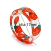 New Fruit Resin Ring  Jewelry Anneaux for Men Women Creative Personality Acrylic Anillos Aesthetic Anel Trend Accessories Gift 4