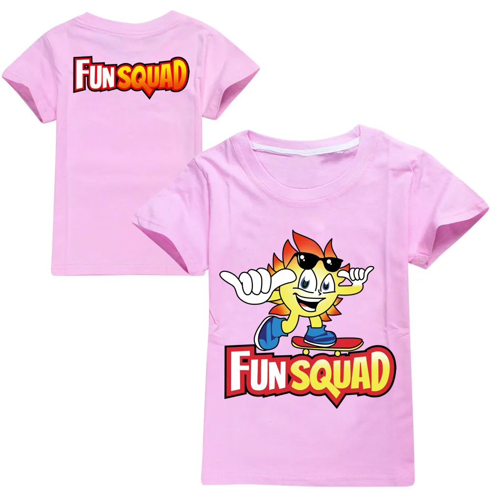 New Boys Kawaii Fun Squad Gaming Cotton Printing T-shirts Cartoon Short-sleeved Girls T-shirt Summer Casual All-match Tops 3
