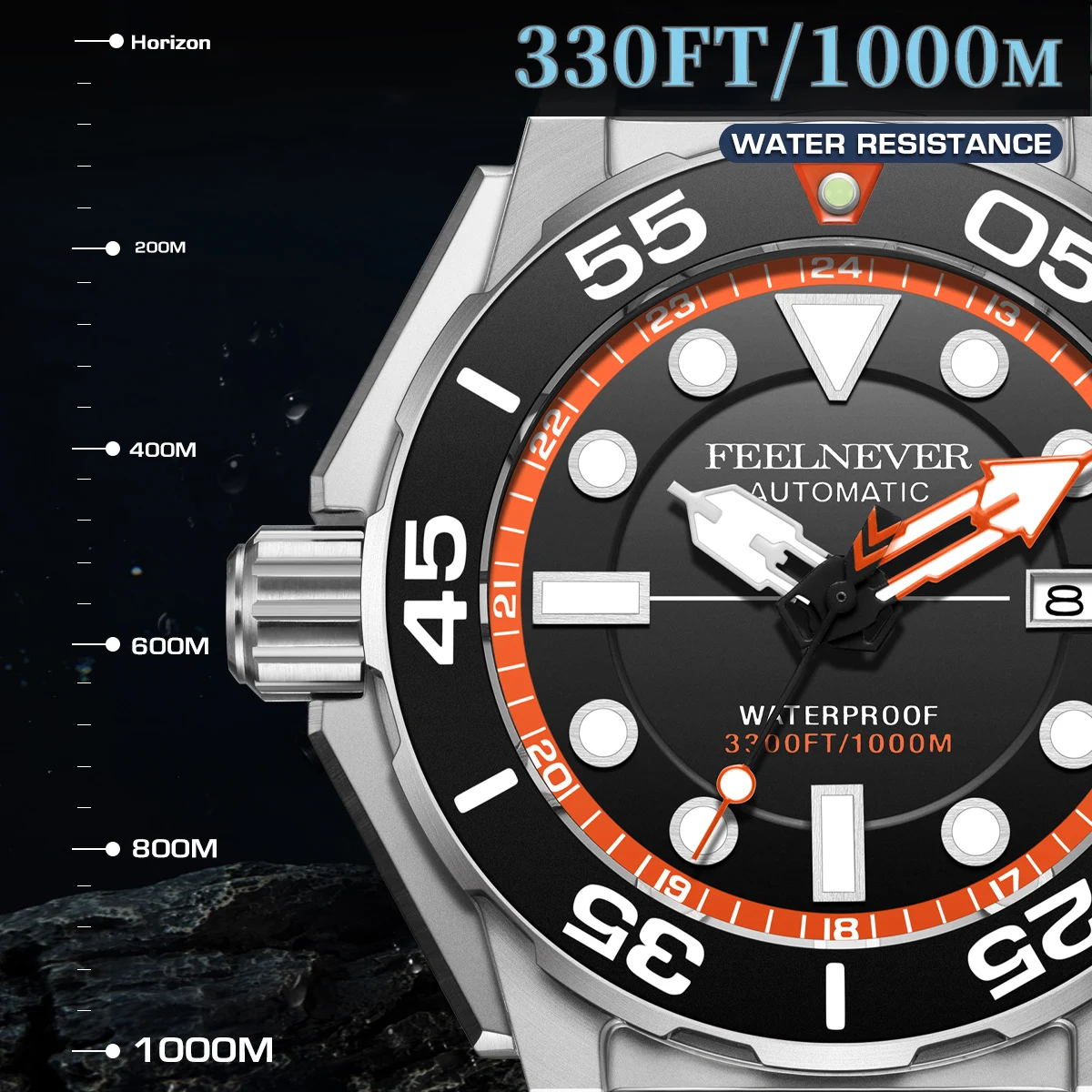 2024 New Mechanical Wrist Watches For Men FeelNever Top Brand Luxury Waterproof Watch Men Fashion Business Automatic Men Watch