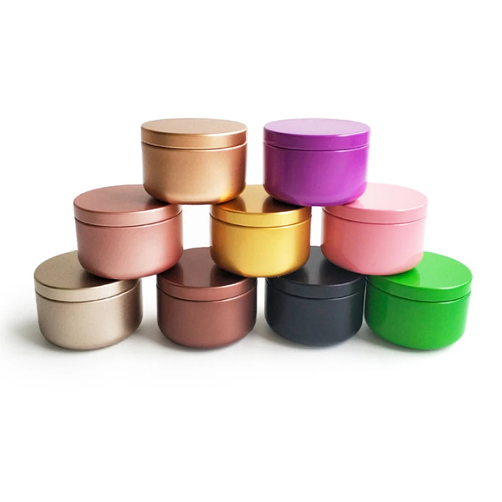 10/30/50/100pcs Candle Jar 50ml Aluminum Tins Empty Cosmetic Cream Container Black Aromatherapy Sealed Metal Can