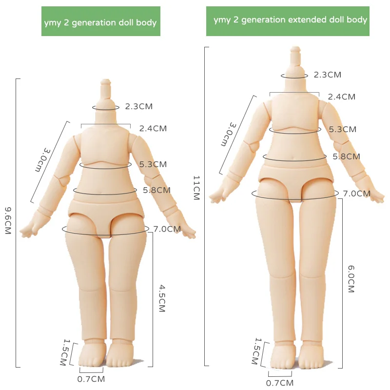 New 10cm Ymy Ob11 Doll Body for Gsc Head,1/12bjd,Obitsu 11Toys Accessories Repories Replacement Joint Hand-made 4