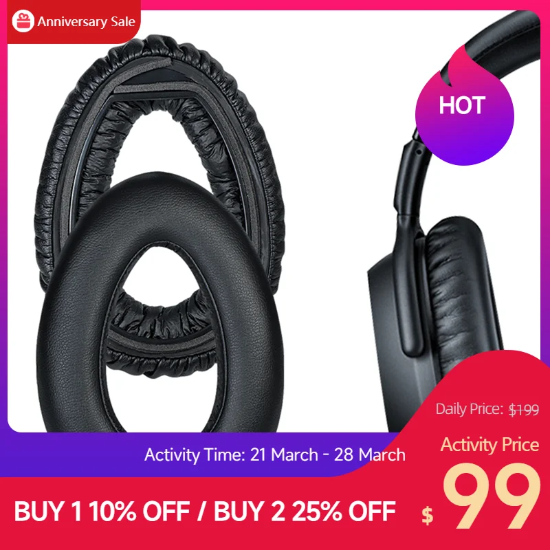 Rankomu Coussinets De Rechange Pour écouteurs Sennheiser PX360, MM550 X, MM550 Travel, PX360BT, MM450 X, Enhance Bass, Noir