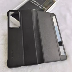 Luxury Business Smart View Leather Flip Cover for Smartphones - Auto Sleep/Wake Feature (Black)