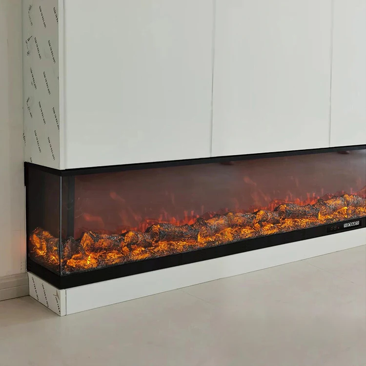 Electric Fireplace 3 Sided Glass Fire View 1800 MM/70 Inch 6 Colors Led Light Controllable 2D Fireplace