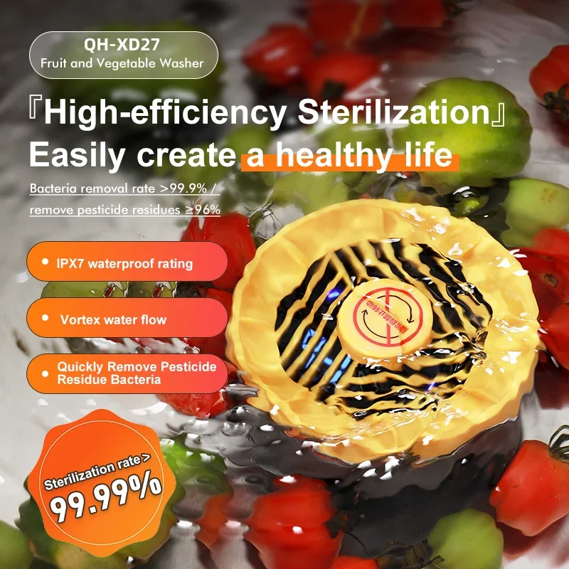 YYHC-Customize mini Kitchen wireless charging vegetable cleaner Fruit And Vegetable Washer Fruits cleaning machine