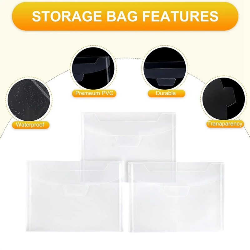 20 PCS Magnetic Bags And Paper, Stamp And Die Storage Master, Black & White PVC+Rubber Perfect For DIY Craft Enthusiasts