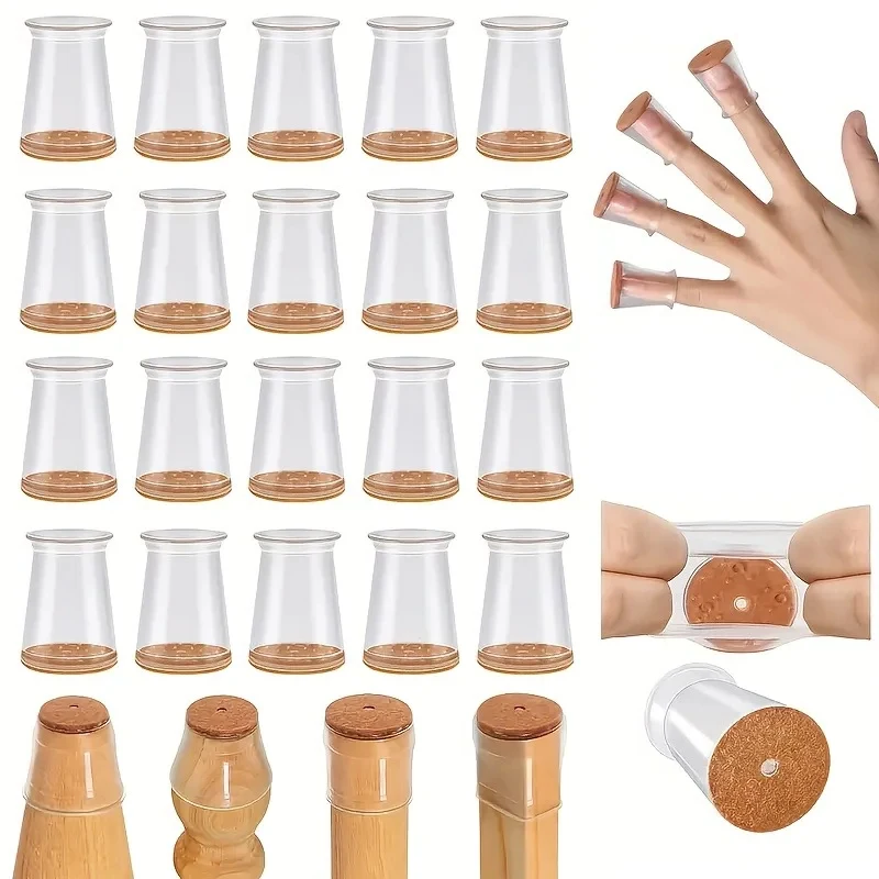 Round Silicone Chair Leg Protectors - Non-Slip, Noise-Reducing Furniture Pads (16/24 Pack)