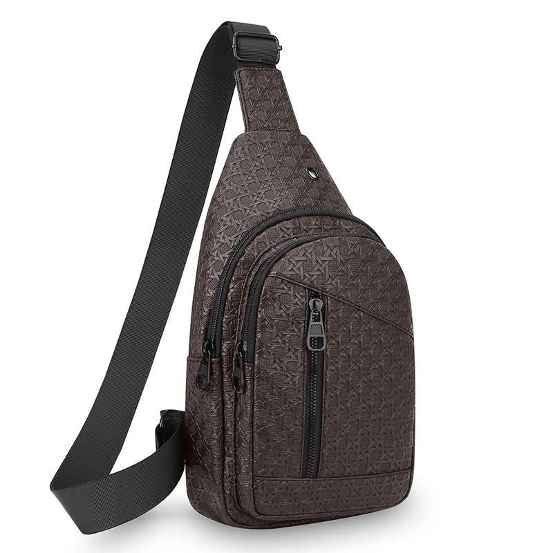 Men's large capacity chest bag, adjustable shoulder strap, hands-free, suitable for outdoor sports during commuting and travel