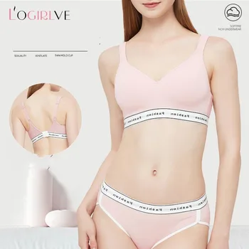 Logirlve French Thin Cup Lingerie Set Lace Bras High Quality Women Underwear Wireless Push Up Brassiere Breathable Bras Panties 1