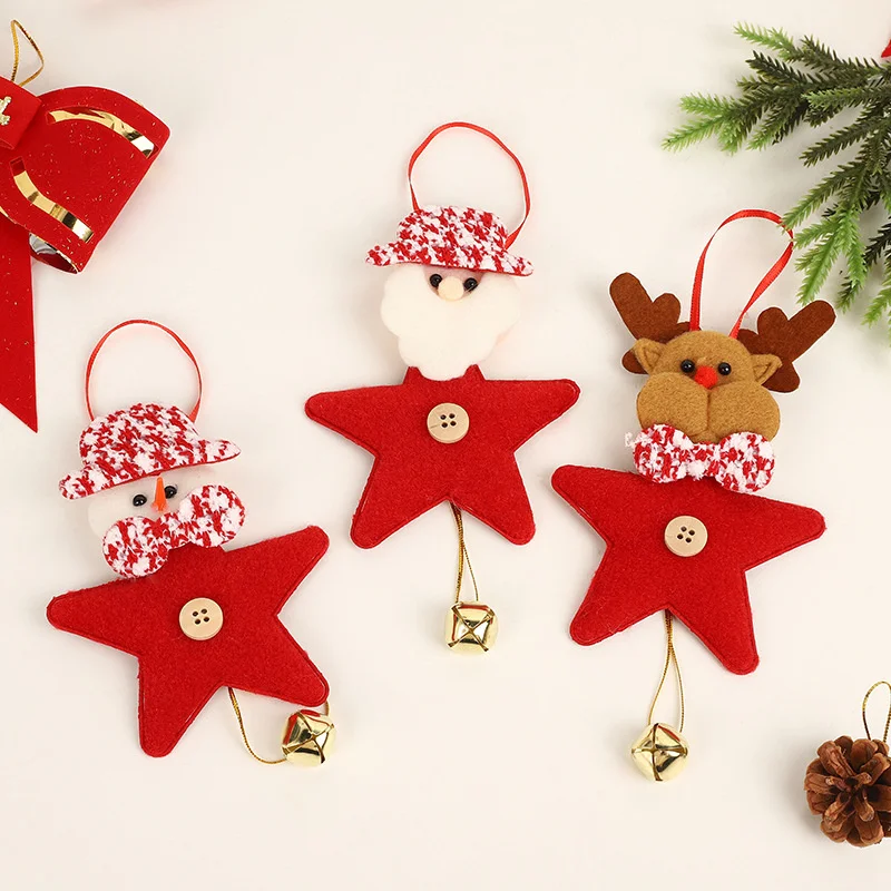 

Red Christmas Ornaments Santa Claus Snowman Deer Pendant Doll Hang Decorations For Home Xmas New Year Decor Navidad Natal Gifts