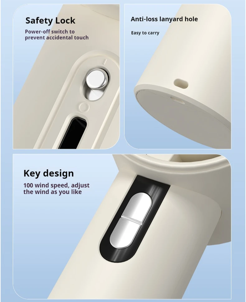 2025 Handheld Fan 5200mAh with LED Display Semiconductor Refrigeration 100 Speeds USB Rechargeable For Sport 3