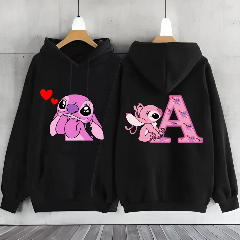 Women's Jackets Y2k Cute Kawaii Fashion Disney Lilo & Stitch Letter Print Hoodie 2024 Women's Winter Warm Jackets Coats Sale 2