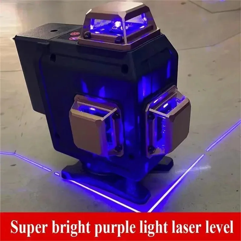 

16/12/8 Lines 4D Laser Level Purple Line Self Leveling 360° Horizontal And Vertical Cross Super Powerful Purple Beam Laser Level