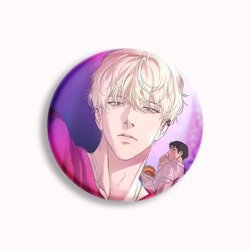 Korean Manga Backlight BL Manwha Button Pin Boyslove Anime