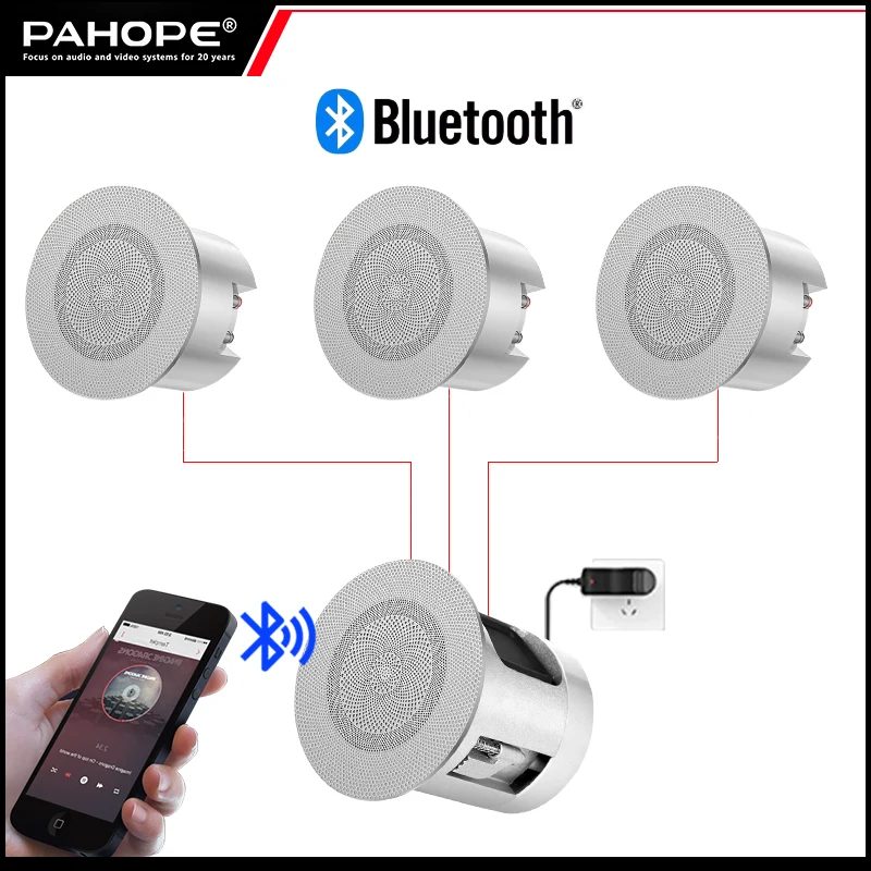 Haut-parleur Bluetooth encastrable au plafond avec aimant néodyme de 2,25 pouces, 30W, coaxial actif, musique d'ambiance, haut-parleur de plafond BT, audio multi-pièces 1