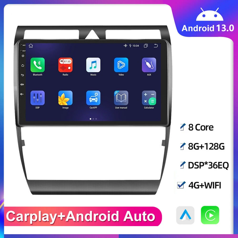 

Android 13 для Audi A6 C5 1997 1998 -2004 S6 RS6 мультимедийный RDS 4G Carplay 2Din автомобильный радиоприемник GPS Авторадио Стерео Видео Аудио