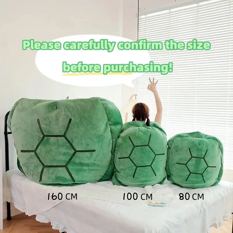 Wearable Turtle Shell Pillow, Giant Wearable Tortoise Shell Plush Removable Oversized Turtle Stuffed Animal Dress Up Cushion