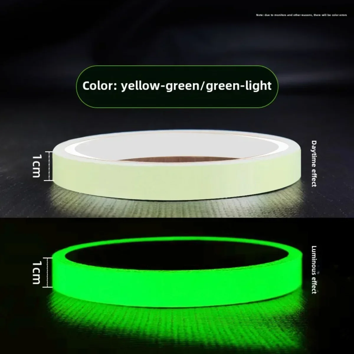Fluorescent tape 1 Roll1CM*3M Luminous Tape Stair Fire Warning Stickers Stage Green Fluorescent Anti-collision Warning Sticker Luminescent Tape