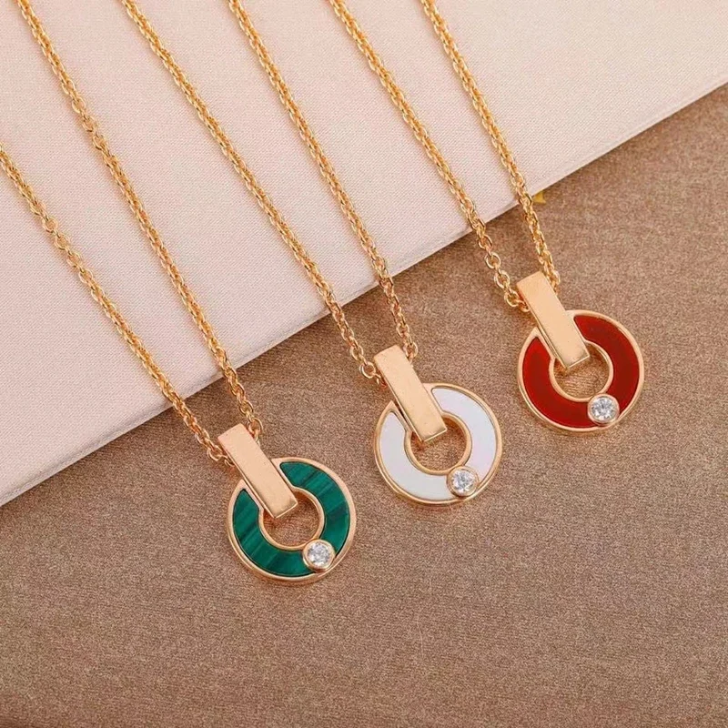 

ZY Hot selling 925 sterling silver gemstone circular pendant for women's necklaces, classic fashion brand luxury jewelry
