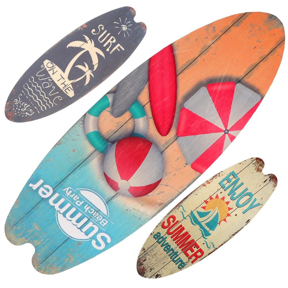 

3pcs Surfboard Wall Decor Summer Wood Sign Home Decor for Beach Theme Party and Home