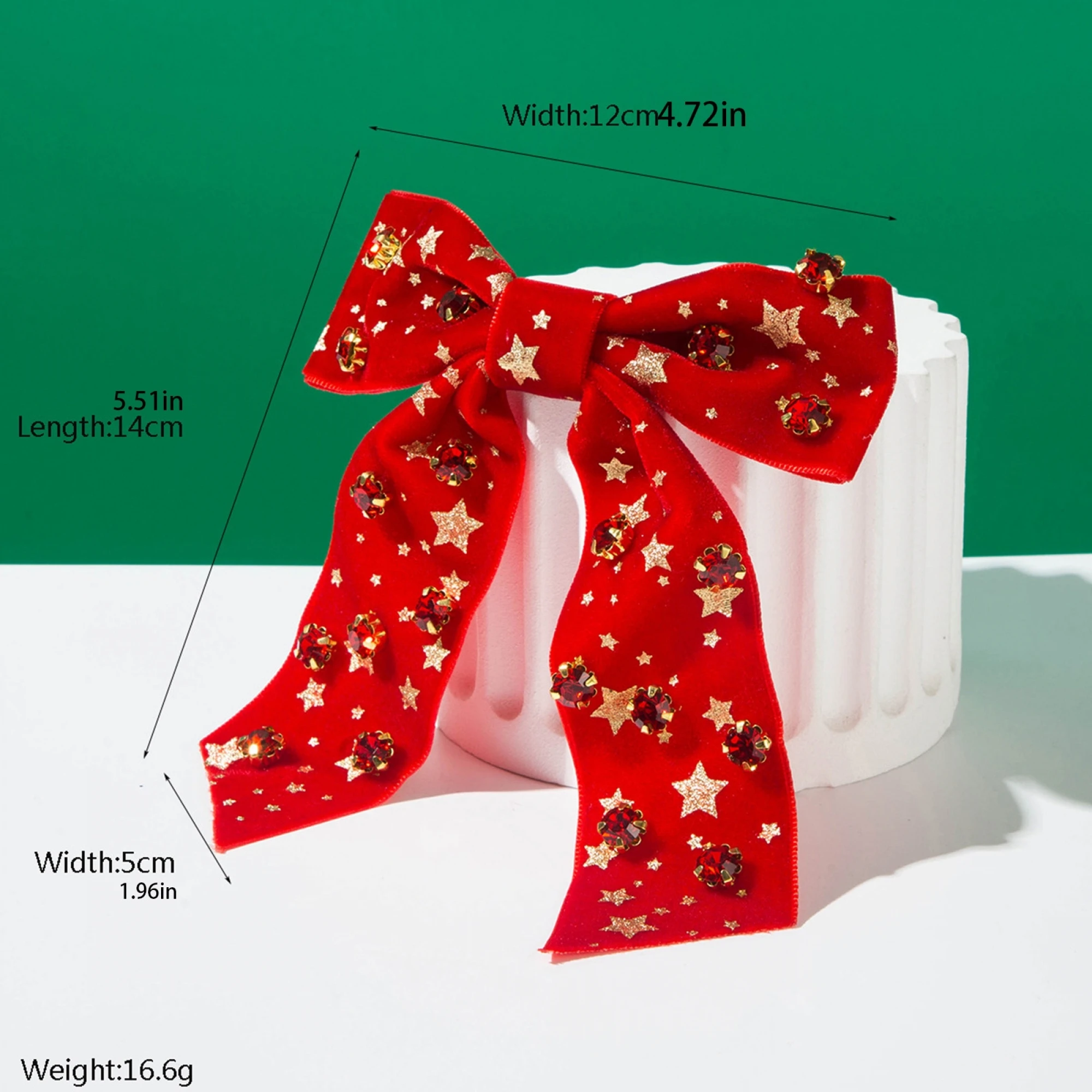 Festive Red Velvet Bow Headband with Sparkling Rhinestones for Women and Girls - Holiday Hair Accessory for Christmas Parties