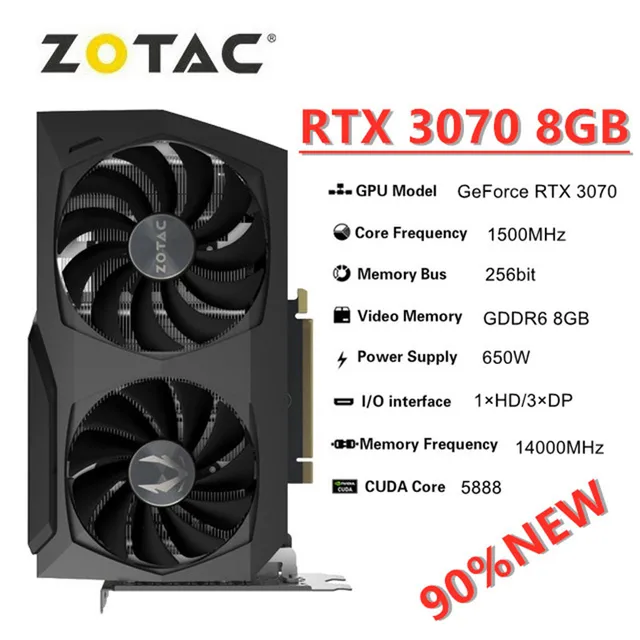 2024 ZOTAC RTX 3070 RTX 3070 8GB Video Cards GPU rtx 3070 8GB X 