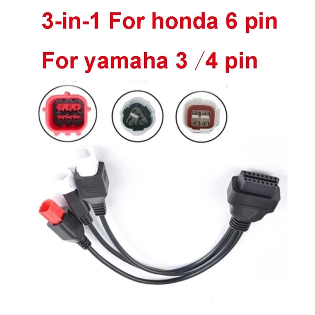 Motorcycle 3, 4 ,6 Pin OBD2 Diagnostics Connector Cable For Yamaha