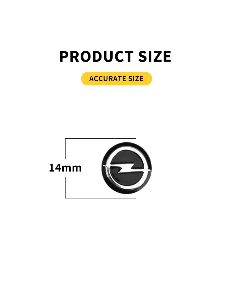 Opel Car Remote Key Fob Emblem Badge Radio button Sticker Replacement 14mm for Astra Mokka Insignia Zafira Corsa Tigra