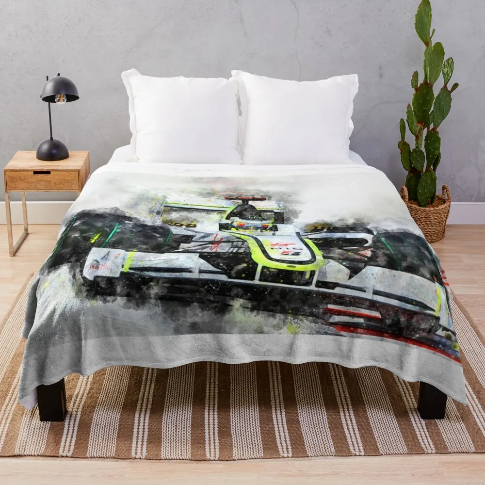 

Jenson Button, Brawn 2009 Throw Blanket Soft Plaid Single Blanket Blanket Fluffy