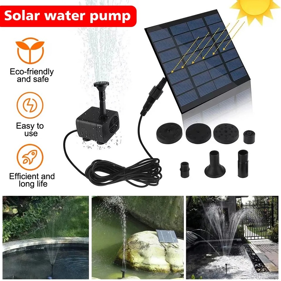 11/15.5cm Solar - Charged Water Fountain Pumps with Panels: 8 - Nozzle Outdoor Watering Equipment Garden Decoration Sets