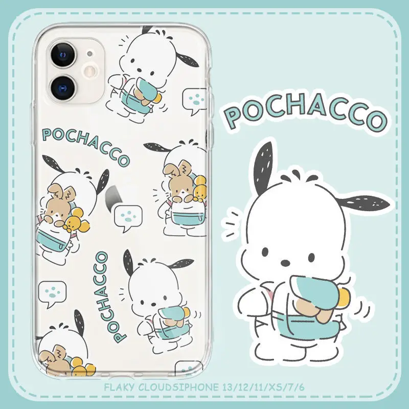 

Cartoon Sanrio Phone Case Pochacco Accessories Anime Cute Apply Iphone14Promax 13 12 Xsmax Xr Protect Fall Prevention Girls Gift