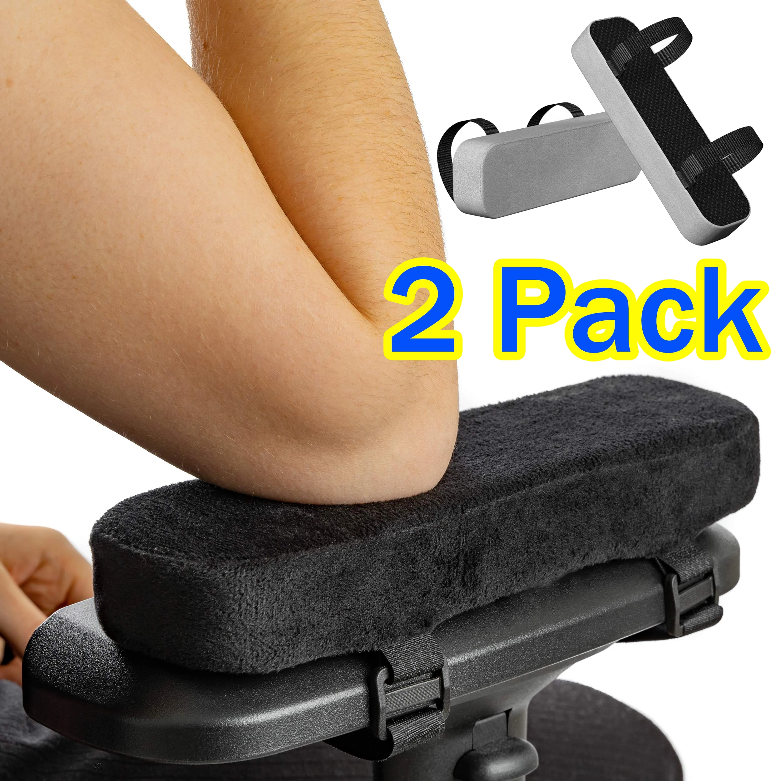 2 Pcs Office Chair Arm Pads,Soft PU Sponge Arm Rest for Desk Chair Gaming Chair,Arm Rest Cover Elbow Support,Removable Cleaning 1