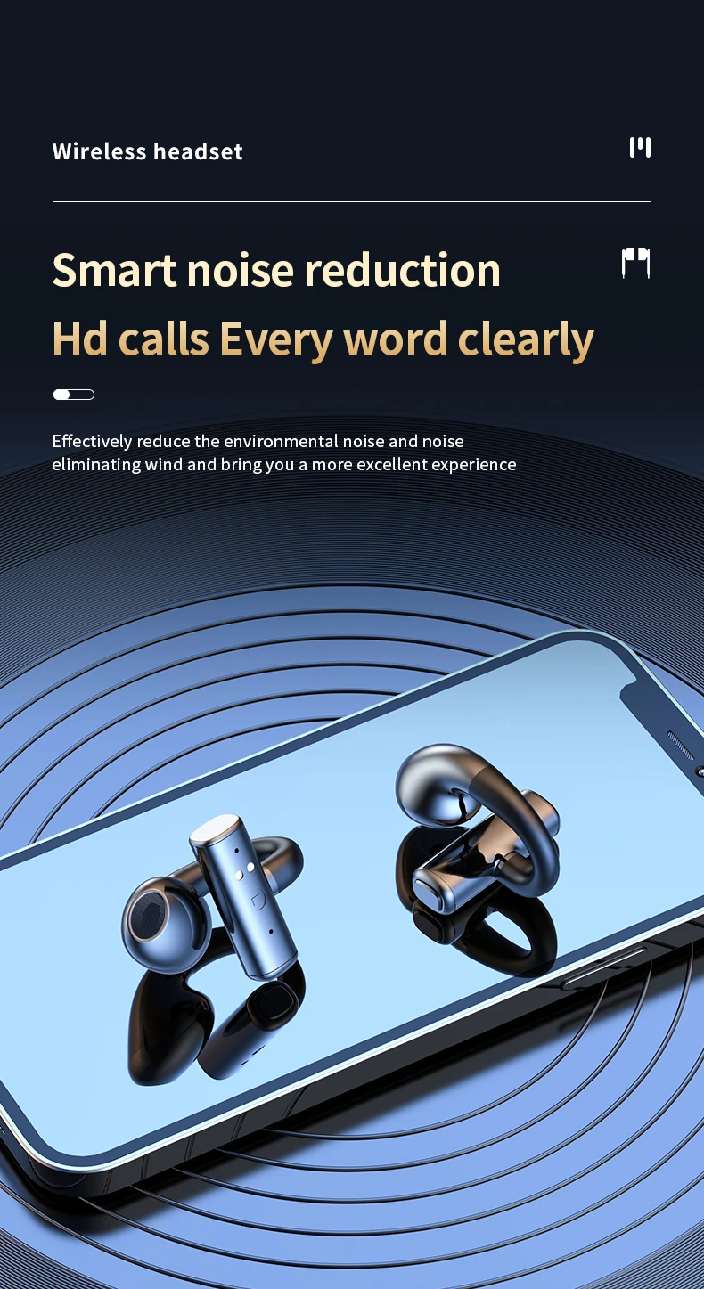 TWS Clip-On Wireless Bluetooth Earbuds with Innovative Painless Wear Technology for Sports S5c47fbe3c50c46adb86623bda0b6f0bek