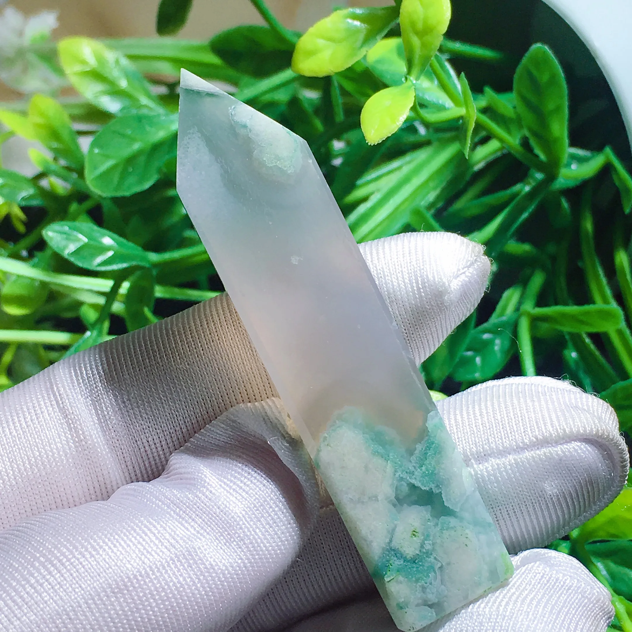 Green Flower Agate Tower 2421