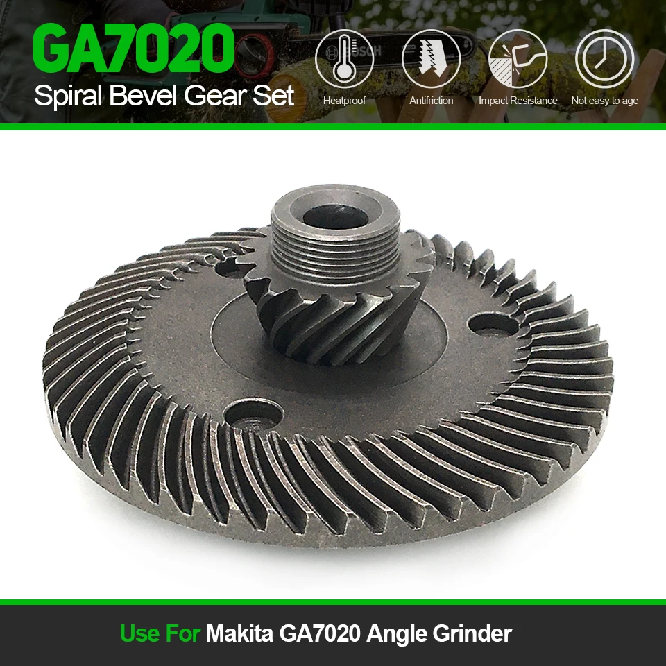 

1Set Replace Spiral Bevel Gear Set For Makita GA7020 GA 7020 227489-9 Angle Grinder Spare Parts Power Tools Accessories Fast
