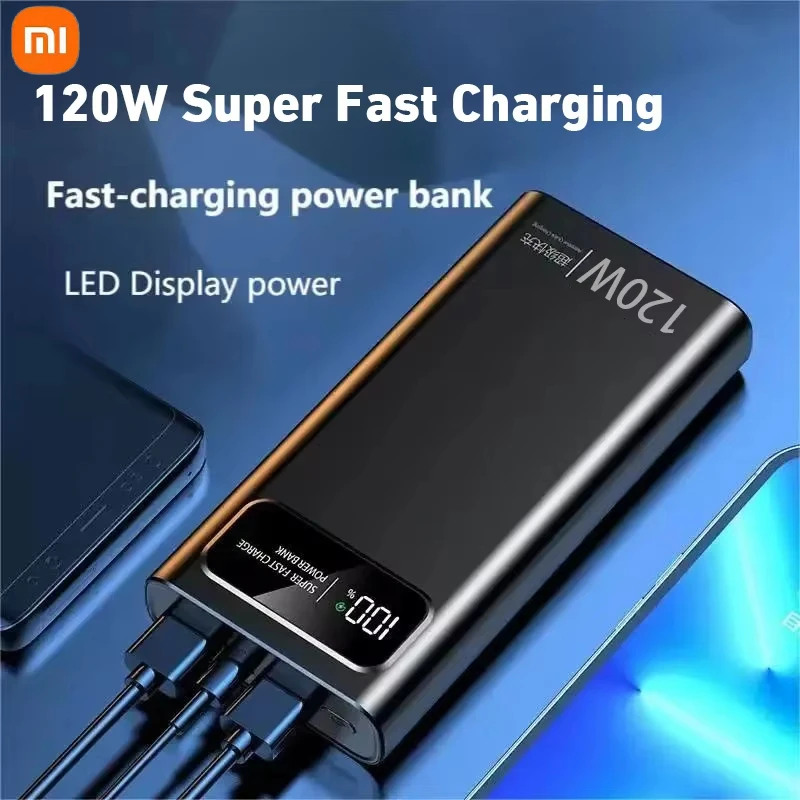 Xiaomi 200000mAh Power Bank 120W Super Fast Charger Large Capacity Mobile Power Portable External Battery Digital Display