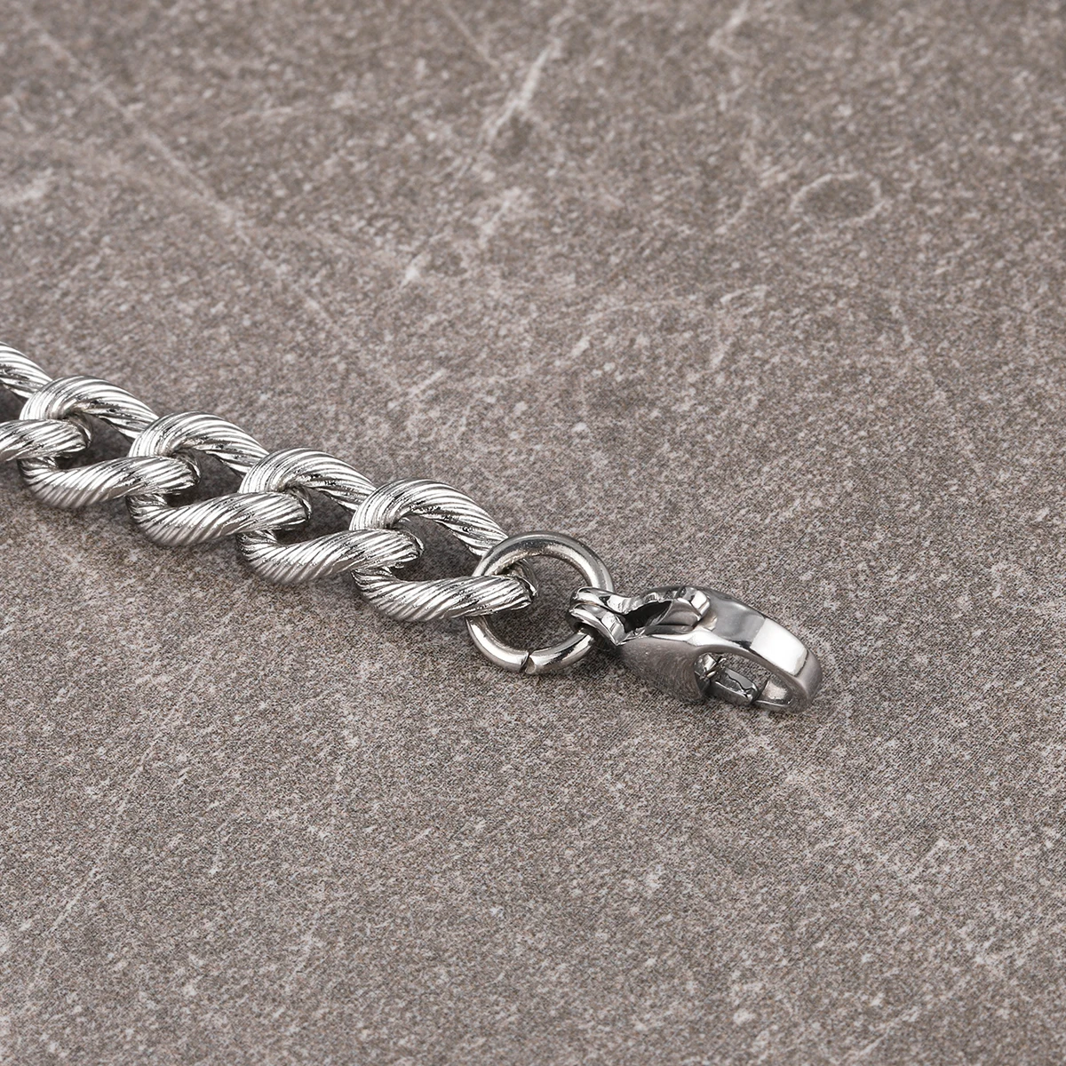 US7 męskie łańcuchy kubańskie na rękę łańcuchy ze stali nierdzewnej nici tłoczone Hip Hop bransoletka na rękę modna biżuteria ze stali nierdzewnej para