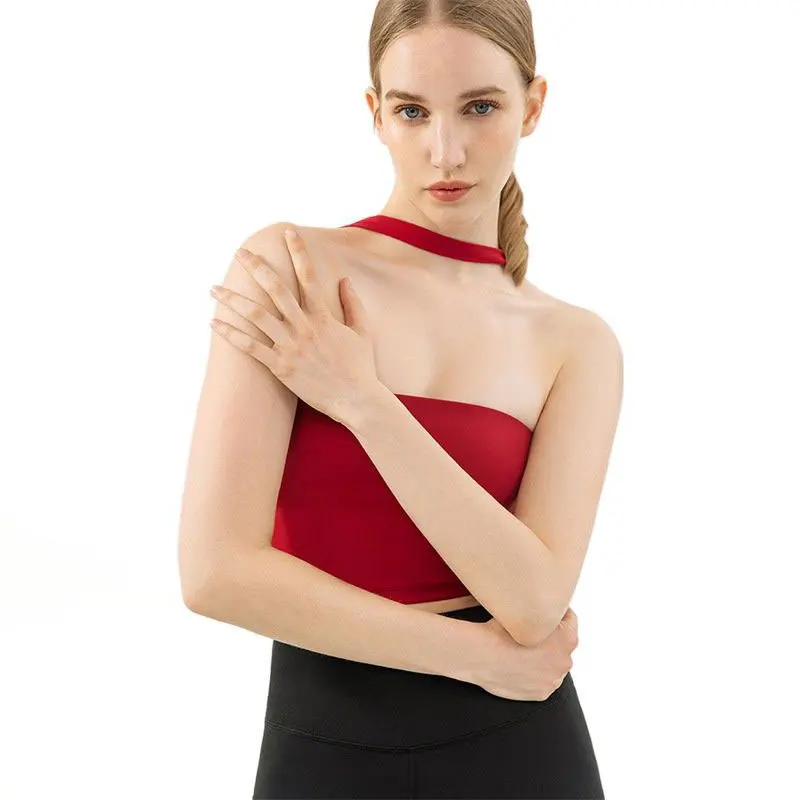 

MYS Sports Underwear Women's Push-up High Support Yoga Bra Beautiful Back Elastic Gym Vest Fitness Tank Top Sexy Workout Halter