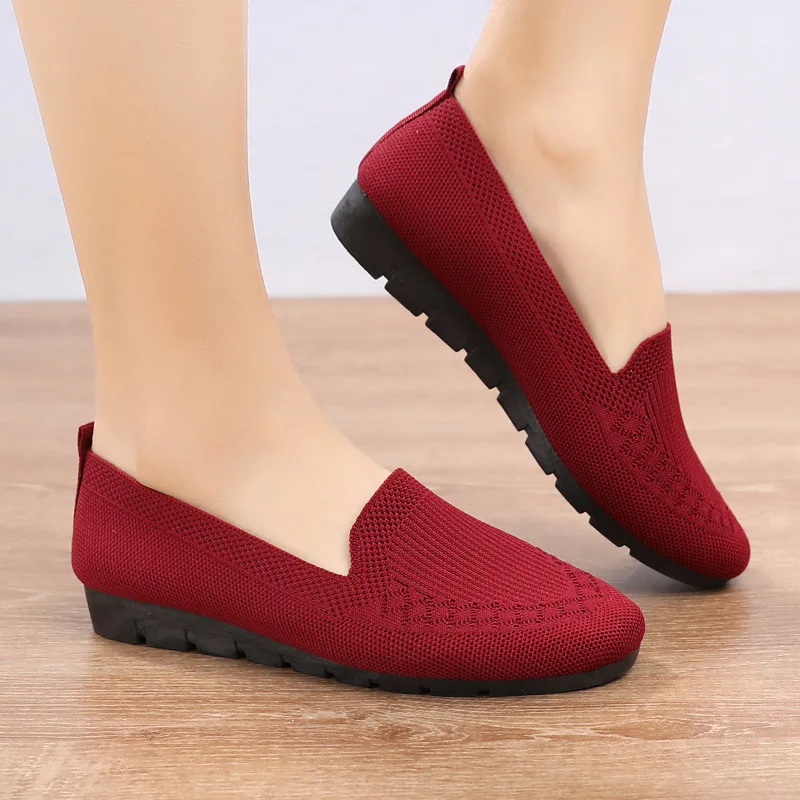 shoes women net shallow mouth flat shoes breathable casual comfortable Non-slip mother shoesdr54