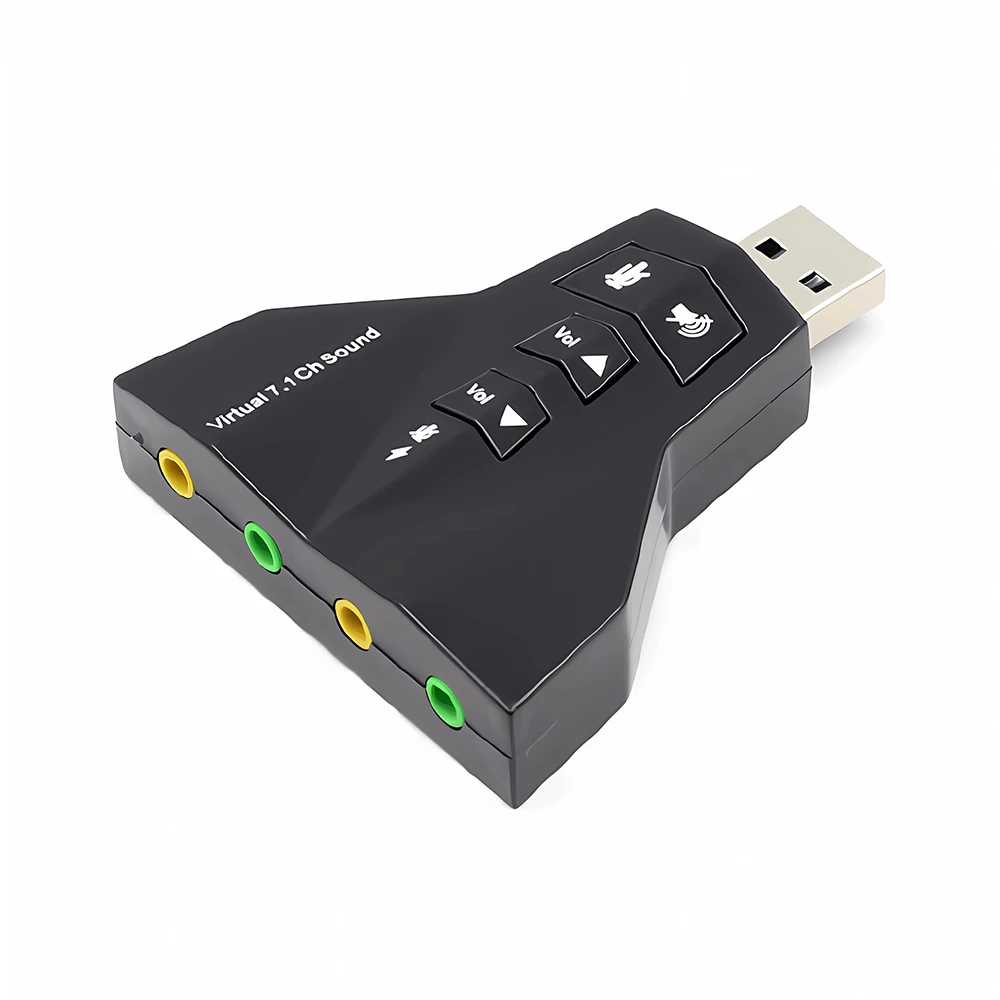 휴대용 3D 외부 Usb 오디오 사운드 카드, 디지털 듀얼 가상 7.1 채널 USB 2.0 오디오 어댑터 pc용 더블 사운드 카드