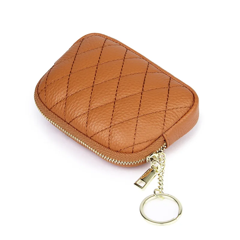 Zipper Car Leather Zipper Keychain  Genuine Leather Wallet Wallet -  Genuine Leather - Aliexpress